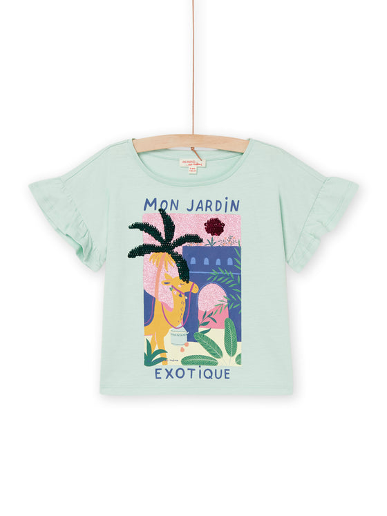 T-shirt with exotic animation and lettering