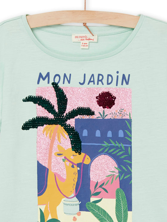 T-shirt with exotic animation and lettering