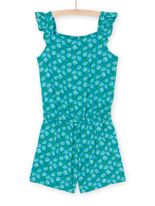  Turquoise flower print playsuit