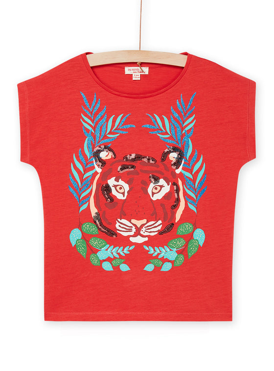 Red t-shirt with tiger animation