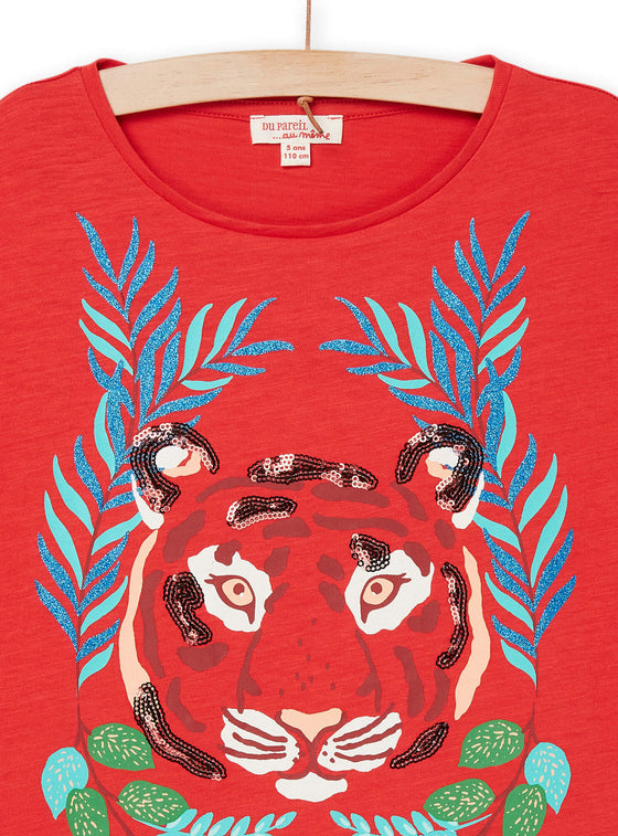 Red t-shirt with tiger animation