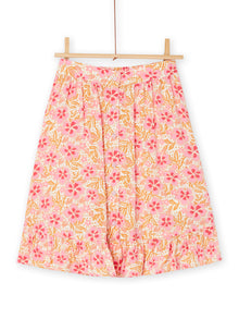  Pink floral print skirt