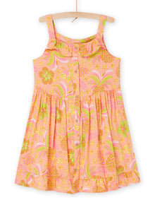  Peach dress with exotic print