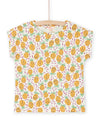 Ecru and yellow t-shirt with pineapple print