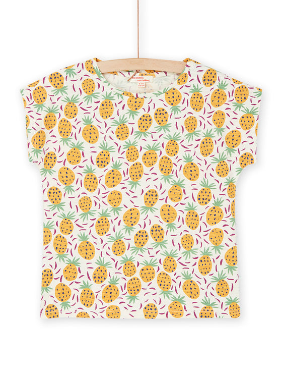 Ecru and yellow t-shirt with pineapple print