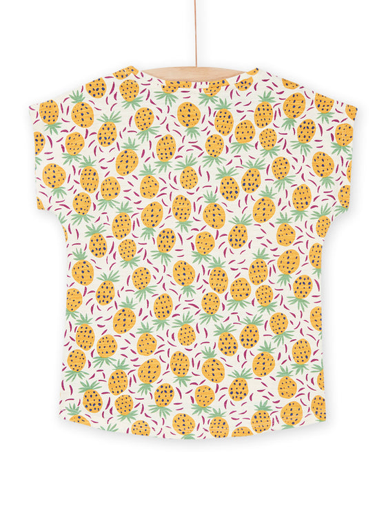 Ecru and yellow t-shirt with pineapple print