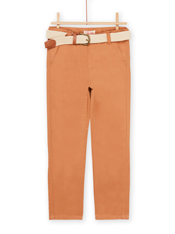 Chestnut pants with removable belt