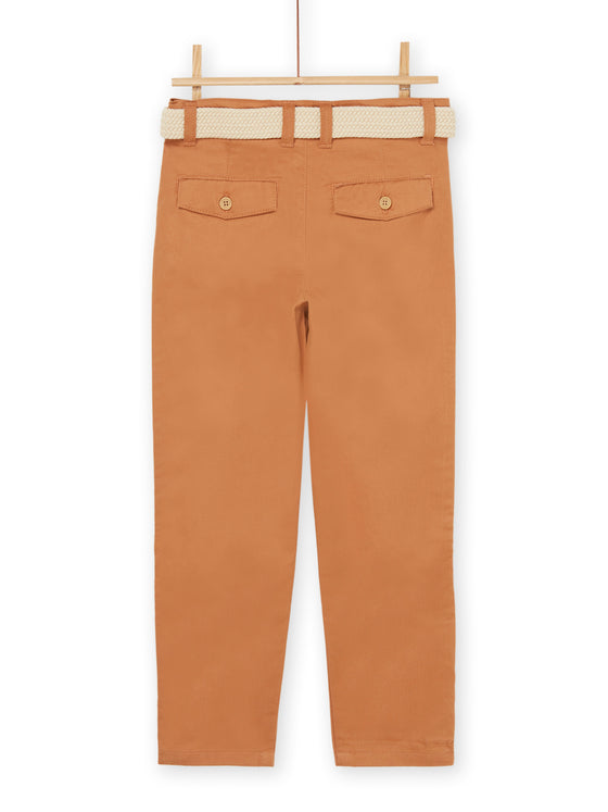 Chestnut pants with removable belt