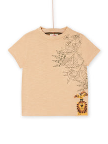  Café au lait t-shirt with lion and parrot