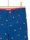Bermuda shorts with small ship embroidery