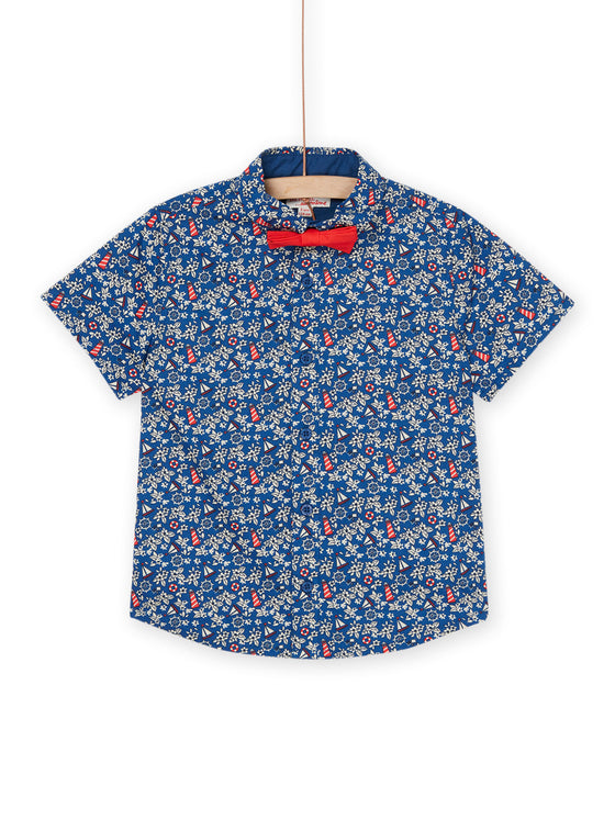 Blue shirt with sailor print