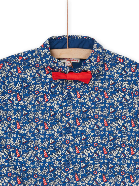 Blue shirt with sailor print