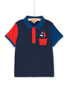 Midnight blue polo shirt with short sleeves
