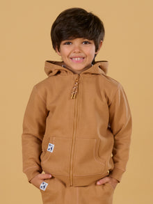  Fleece hoodie sepia