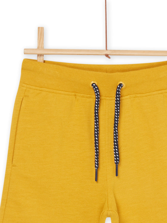 Yellow fleece Bermuda shorts