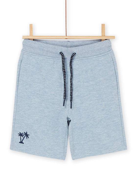 Blue fleece Bermuda shorts