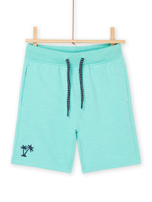  Turquoise fleece Bermuda shorts