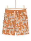 Leopard Print Fleece Bermuda Shorts