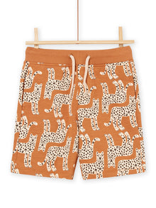  Leopard Print Fleece Bermuda Shorts