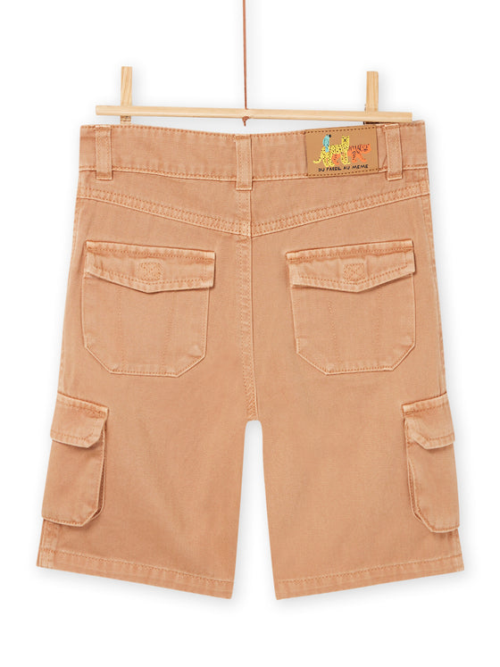 Light brown canvas Bermuda shorts