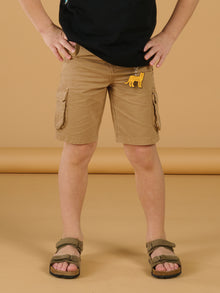  Light brown canvas Bermuda shorts