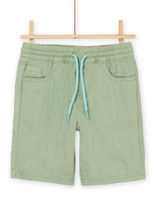  Green Bermuda shorts with elasticated waist