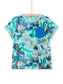  Caribbean short sleeve t-shirt with jungle print