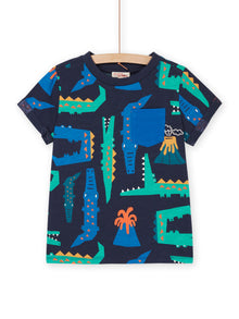  short-sleeved t-shirt with crocodile print