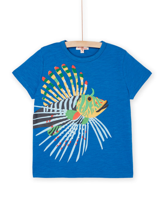 Blue t-shirt with fish animation