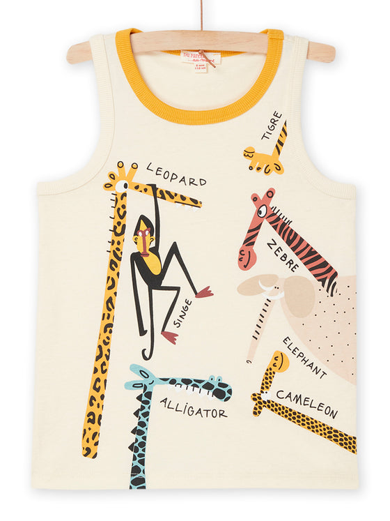 Cream Wild Animal Tank Top