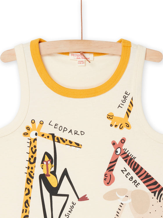 Cream Wild Animal Tank Top