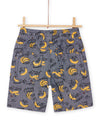 Gray Banana Print Bermuda Shorts