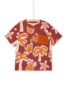  Plum t-shirt with palm print