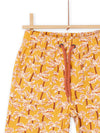 Yellow Bermuda shorts with palm print
