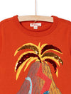 Orange t-shirt with dinosaur animation