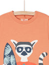 Apricot t-shirt with lemur pattern