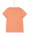 Apricot t-shirt with lemur pattern