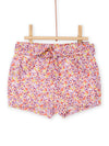 Pink and purple floral print shorts