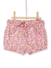  Pink and purple floral print shorts