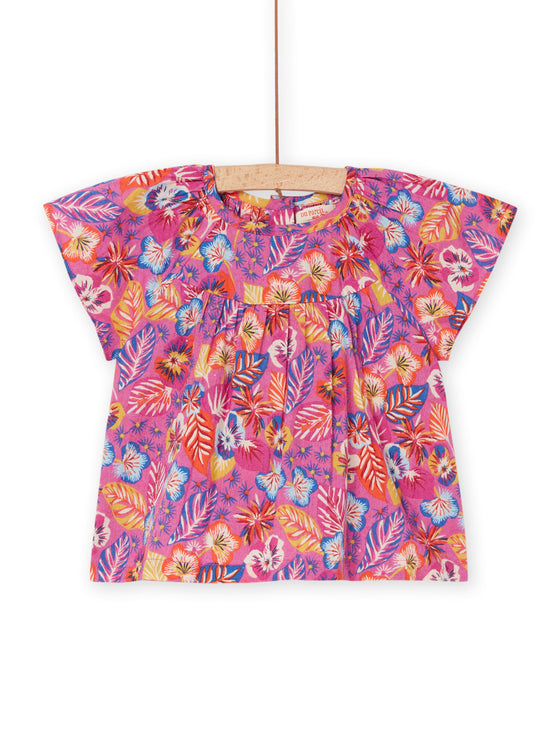 Petunia pink blouse with flower print