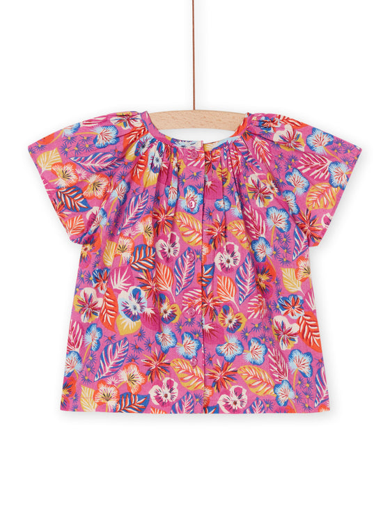 Petunia pink blouse with flower print