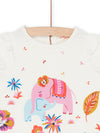 T-shirt with elephant and flower motifs