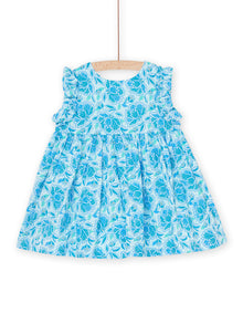  Turquoise dress with flower print