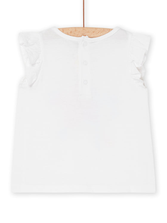 White T-shirt with bird pattern