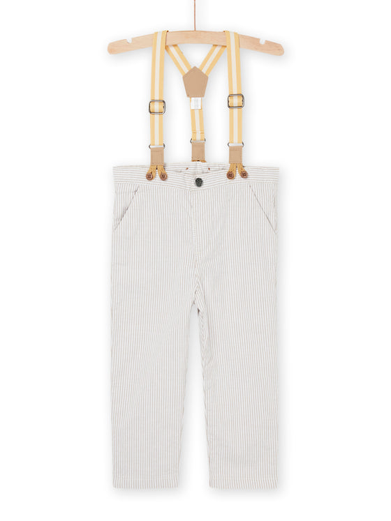 Beige pants with removable braces
