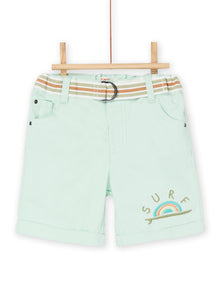  Water green Bermuda shorts with embroidered pattern