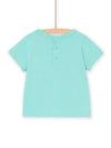 Turquoise t-shirt with surfer camel pattern