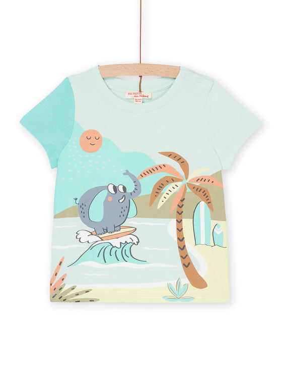 Elephant surfer and beach t-shirt