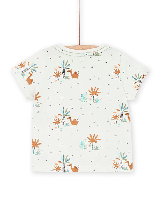 White T-shirt with desert print