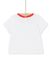 White and red t-shirt with fish motifs